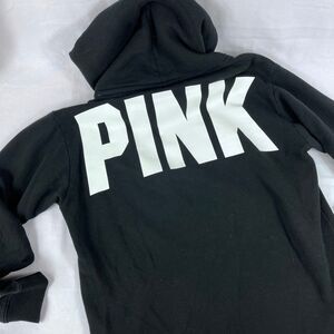 PINK Hoodie with cream Sherpa hood sz S